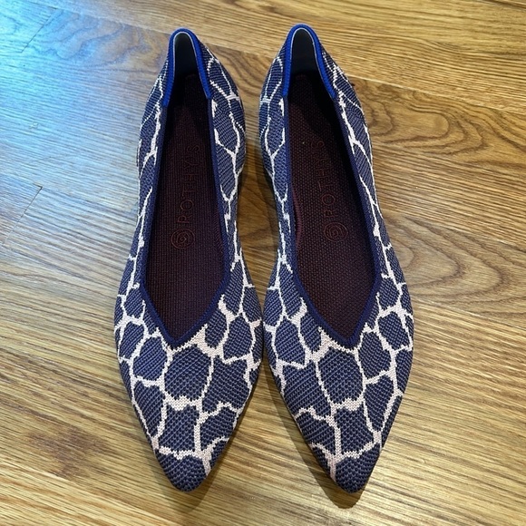 New Rothy’s the Point Violet giraffe slip on flares women’s size 10.5 purple - Picture 1 of 11